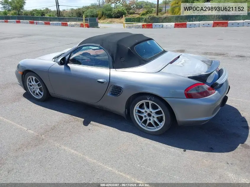 2003 Porsche Boxster VIN: WP0CA29893U621152 Lot: 42533307