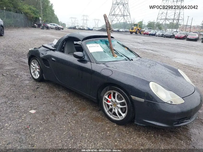 2003 Porsche Boxster S VIN: WP0CB29823U662042 Lot: 42616745