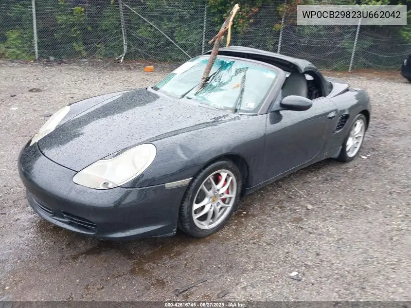 2003 Porsche Boxster S VIN: WP0CB29823U662042 Lot: 42616745
