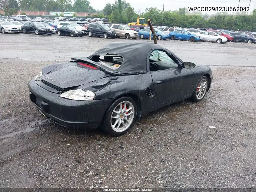 2003 Porsche Boxster S VIN: WP0CB29823U662042 Lot: 42616745