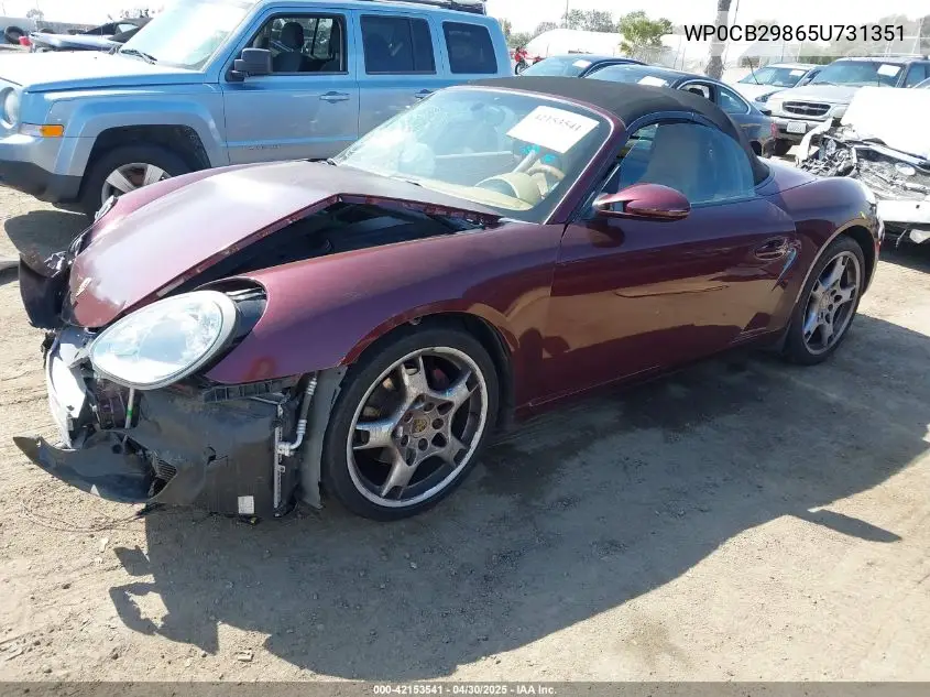 2005 Porsche Boxster S VIN: WP0CB29865U731351 Lot: 42153541