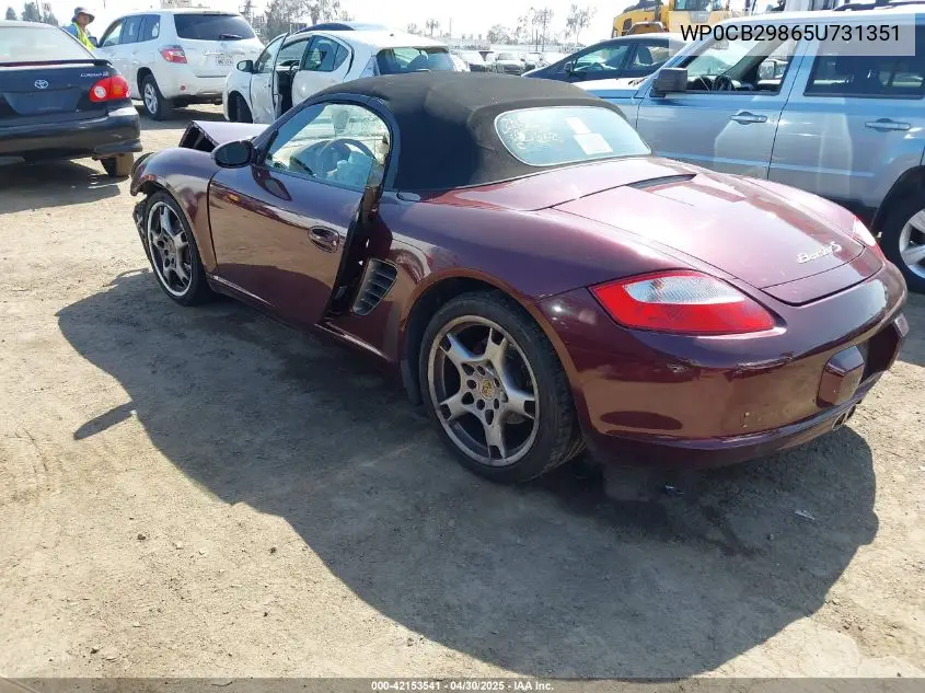 2005 Porsche Boxster S VIN: WP0CB29865U731351 Lot: 42153541