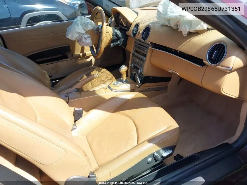 2005 Porsche Boxster S VIN: WP0CB29865U731351 Lot: 42153541