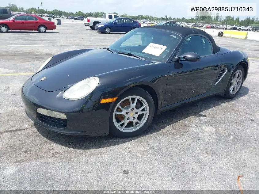 2005 Porsche Boxster VIN: WP0CA29885U710343 Lot: 42418478