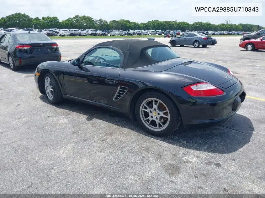 2005 Porsche Boxster VIN: WP0CA29885U710343 Lot: 42418478