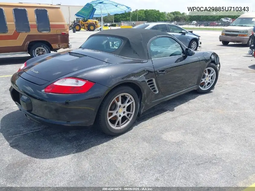 2005 Porsche Boxster VIN: WP0CA29885U710343 Lot: 42418478