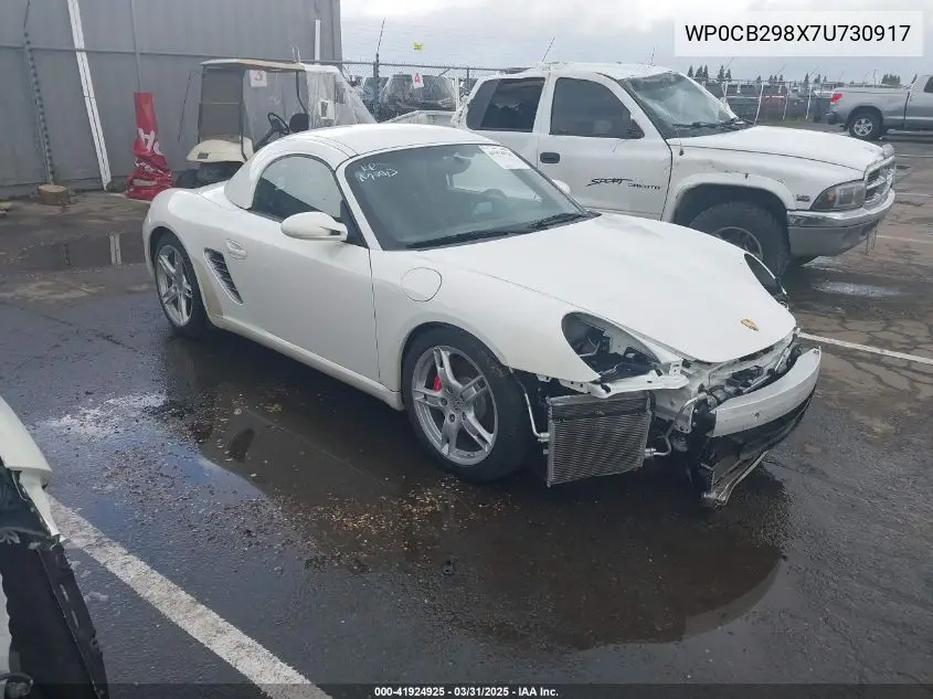 2007 Porsche Boxster S VIN: WP0CB298X7U730917 Lot: 41924925