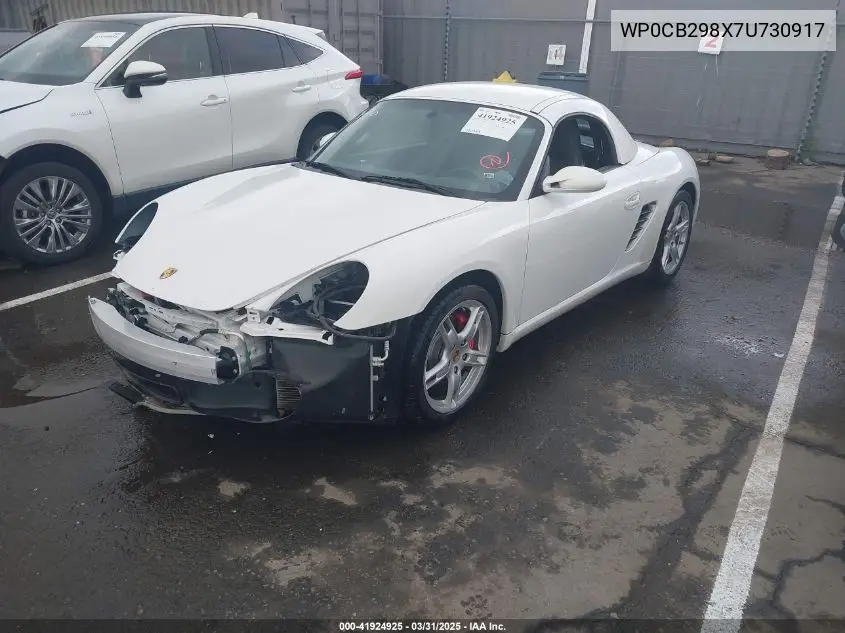 2007 Porsche Boxster S VIN: WP0CB298X7U730917 Lot: 41924925
