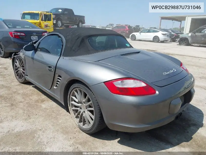 2007 Porsche Boxster S VIN: WP0CB29887U731046 Lot: 42191204
