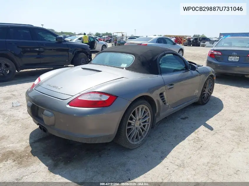 2007 Porsche Boxster S VIN: WP0CB29887U731046 Lot: 42191204