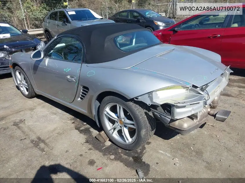 2010 Porsche Boxster VIN: WP0CA2A86AU710072 Lot: 41683100
