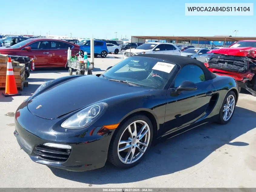 2013 Porsche Boxster VIN: WP0CA2A84DS114104 Lot: 42607509