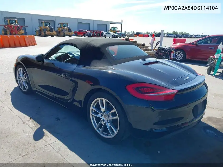 2013 Porsche Boxster VIN: WP0CA2A84DS114104 Lot: 42607509
