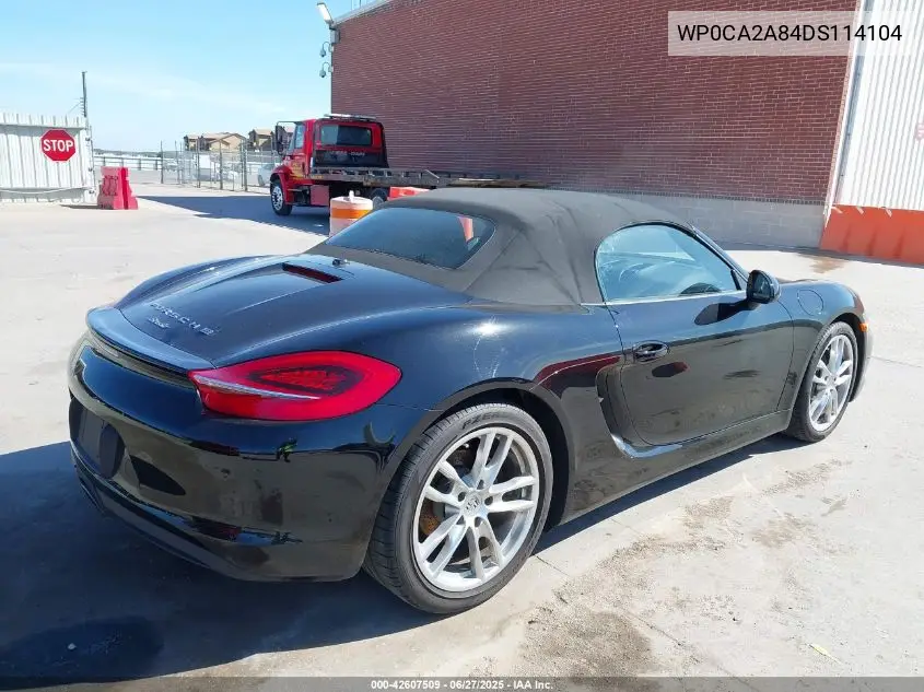2013 Porsche Boxster VIN: WP0CA2A84DS114104 Lot: 42607509