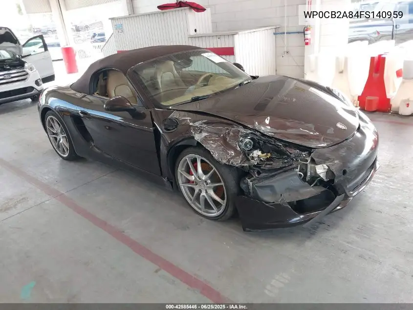 2015 Porsche Boxster S VIN: WP0CB2A84FS140959 Lot: 42585446