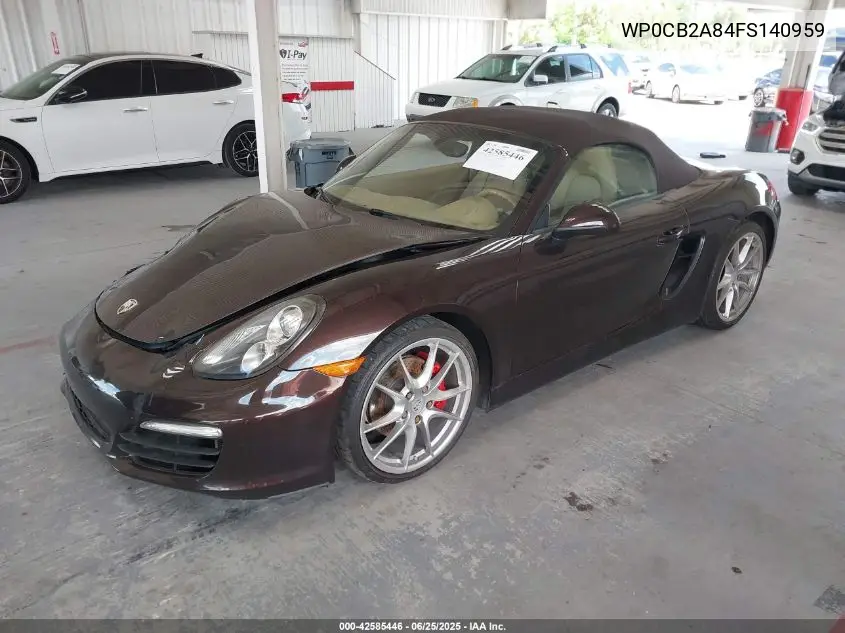 2015 Porsche Boxster S VIN: WP0CB2A84FS140959 Lot: 42585446