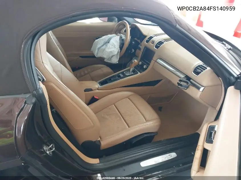 2015 Porsche Boxster S VIN: WP0CB2A84FS140959 Lot: 42585446