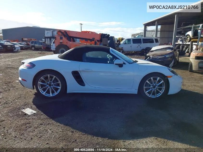 2018 Porsche Boxster VIN: WP0CA2A8XJS210766 Lot: 40828886