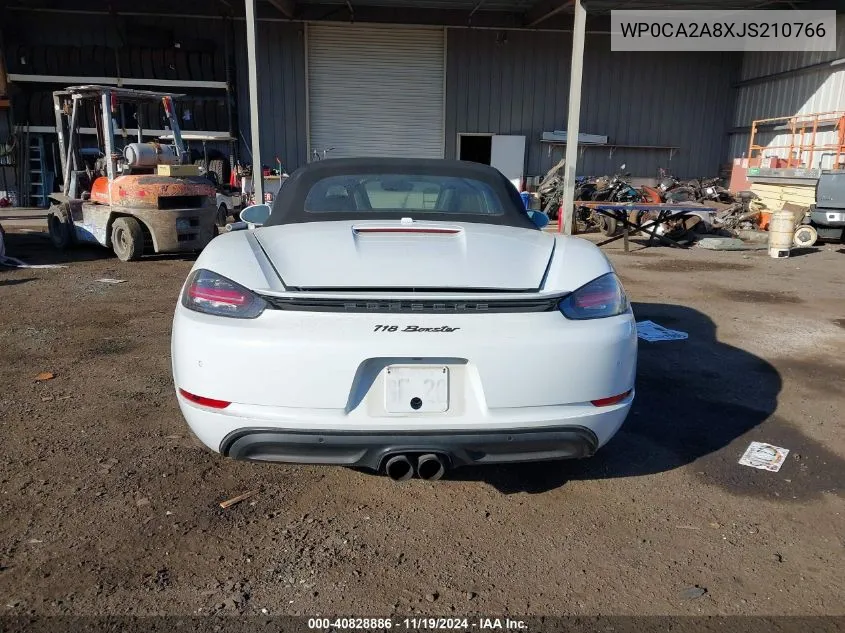 2018 Porsche Boxster VIN: WP0CA2A8XJS210766 Lot: 40828886