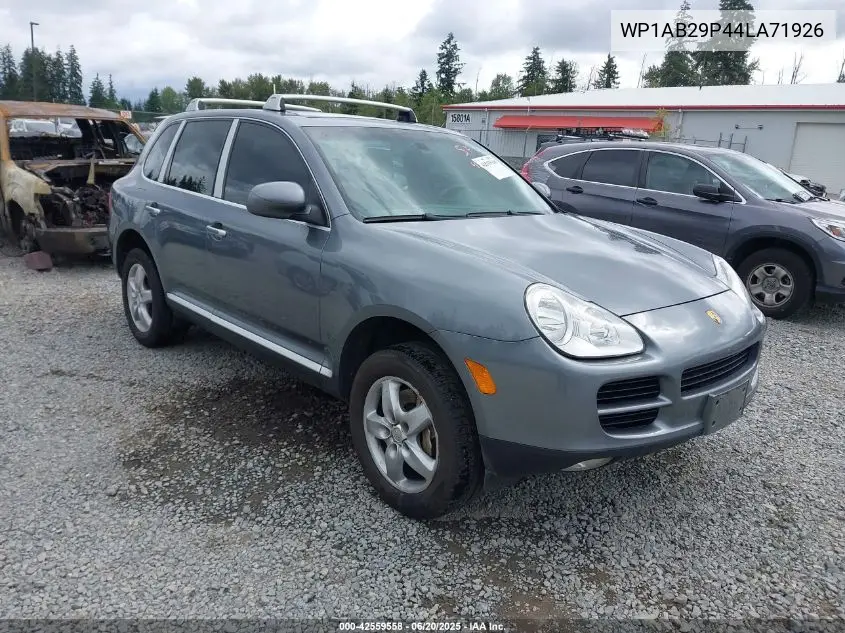 2004 Porsche Cayenne S VIN: WP1AB29P44LA71926 Lot: 42559558