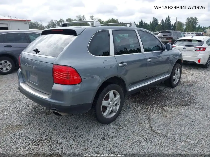 2004 Porsche Cayenne S VIN: WP1AB29P44LA71926 Lot: 42559558