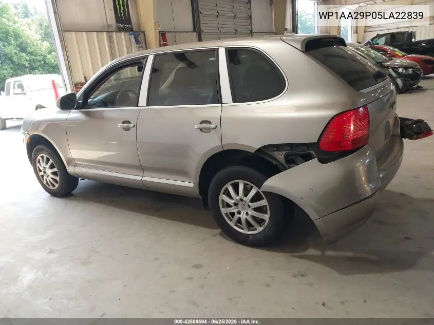 2005 Porsche Cayenne VIN: WP1AA29P05LA22839 Lot: 42589594