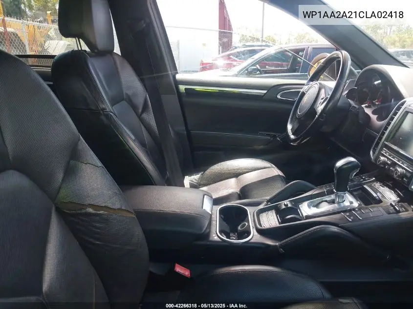2012 Porsche Cayenne VIN: WP1AA2A21CLA02418 Lot: 42266318