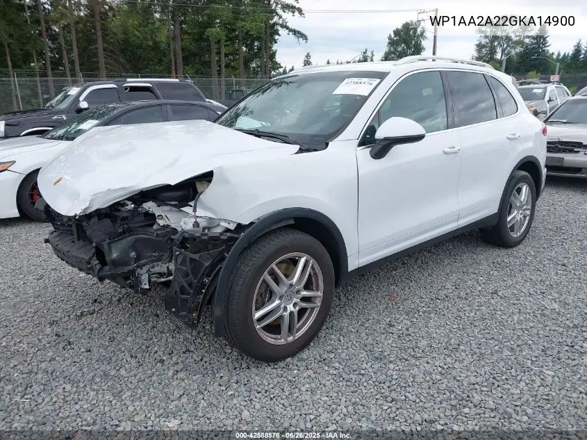 2016 Porsche Cayenne VIN: WP1AA2A22GKA14900 Lot: 42588576