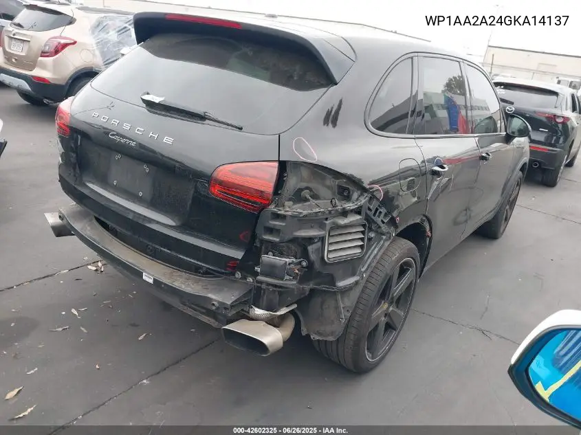 2016 Porsche Cayenne VIN: WP1AA2A24GKA14137 Lot: 42602325