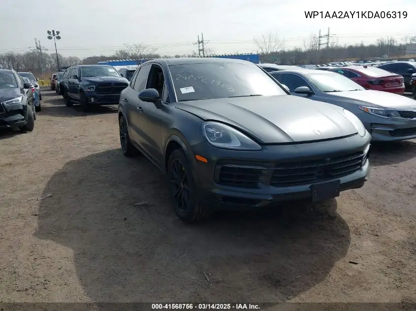 2019 Porsche Cayenne VIN: WP1AA2AY1KDA06319 Lot: 41568756