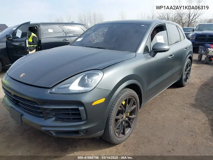 2019 Porsche Cayenne VIN: WP1AA2AY1KDA06319 Lot: 41568756
