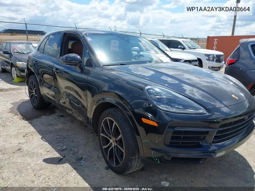 2019 Porsche Cayenne VIN: WP1AA2AY3KDA03664 Lot: 42210870