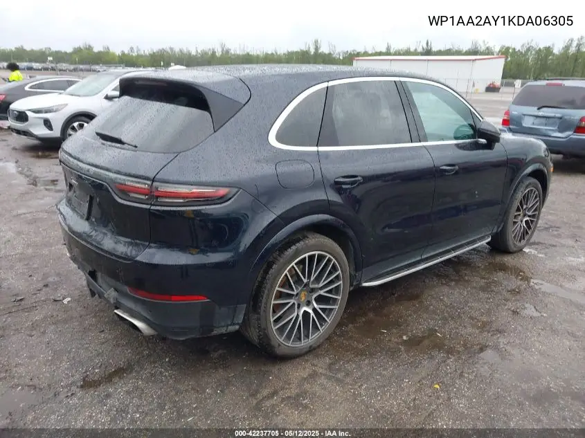 2019 Porsche Cayenne VIN: WP1AA2AY1KDA06305 Lot: 42237705