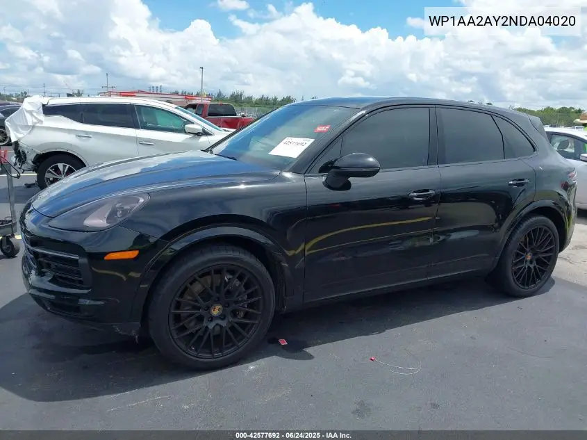 2022 Porsche Cayenne Platinum Edition VIN: WP1AA2AY2NDA04020 Lot: 42577692