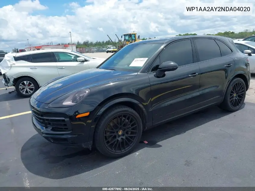 2022 Porsche Cayenne Platinum Edition VIN: WP1AA2AY2NDA04020 Lot: 42577692