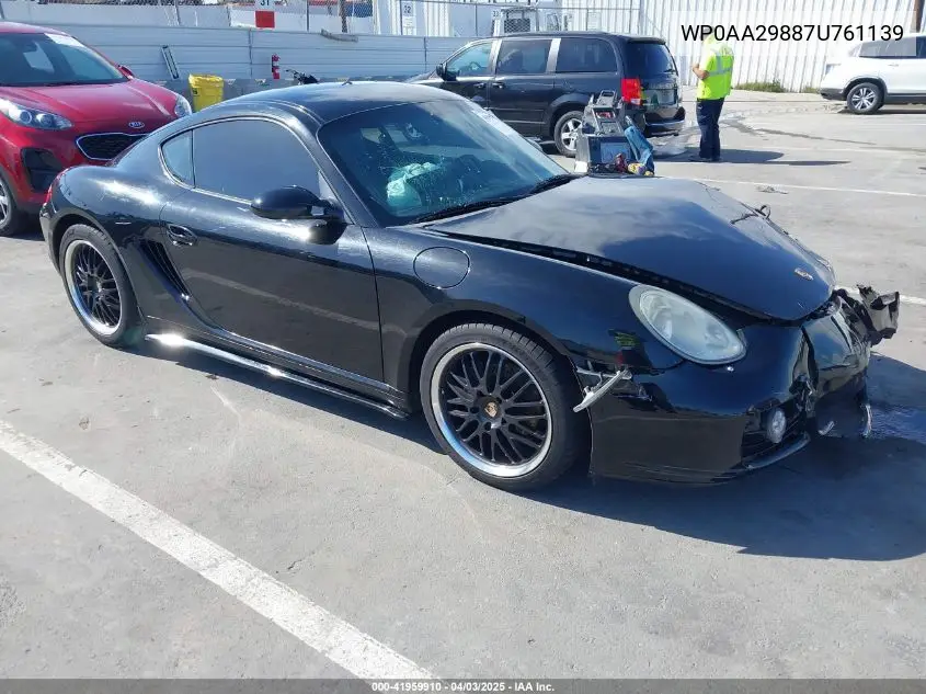 2007 Porsche Cayman VIN: WP0AA29887U761139 Lot: 41959910