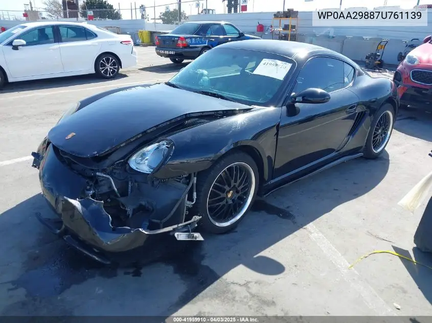 2007 Porsche Cayman VIN: WP0AA29887U761139 Lot: 41959910