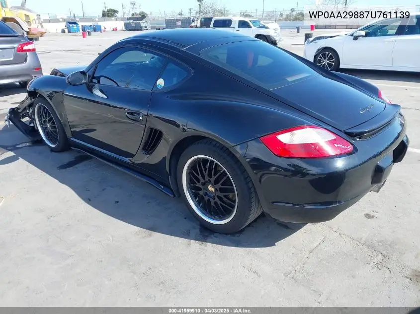 2007 Porsche Cayman VIN: WP0AA29887U761139 Lot: 41959910