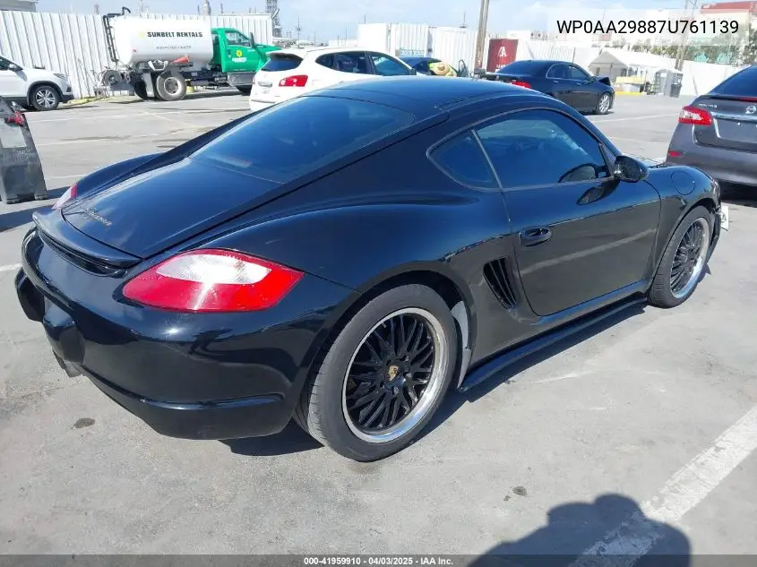 2007 Porsche Cayman VIN: WP0AA29887U761139 Lot: 41959910