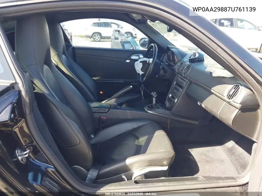 2007 Porsche Cayman VIN: WP0AA29887U761139 Lot: 41959910