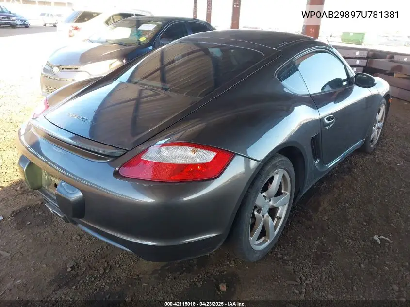 2007 Porsche Cayman S VIN: WP0AB29897U781381 Lot: 42115018