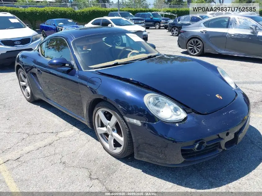 2007 Porsche Cayman VIN: WP0AA29837U762585 Lot: 42201028