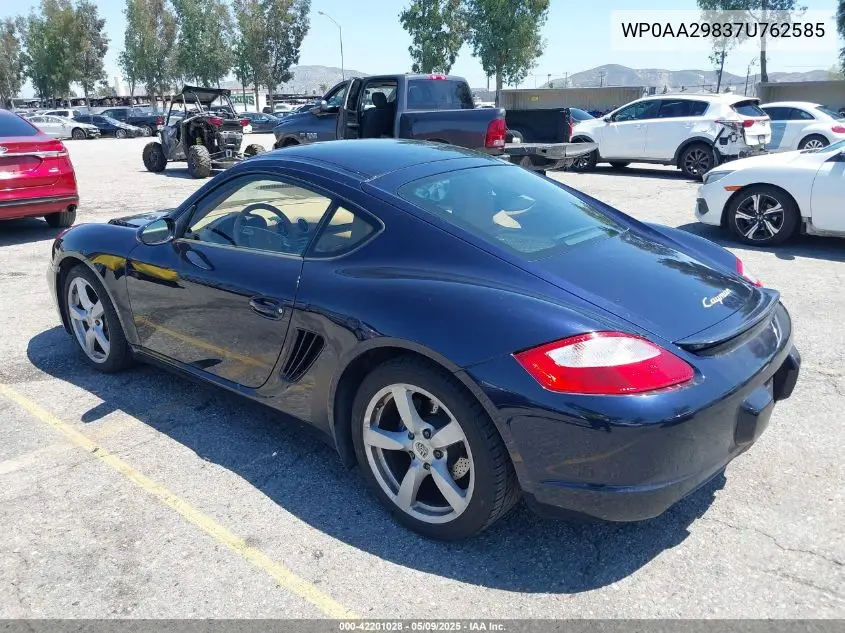 2007 Porsche Cayman VIN: WP0AA29837U762585 Lot: 42201028