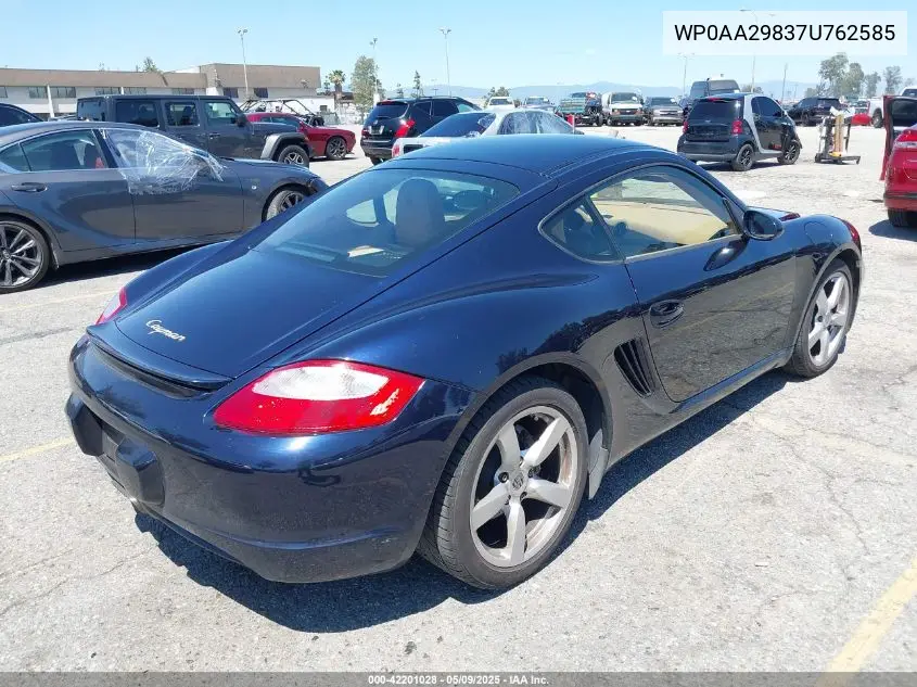 2007 Porsche Cayman VIN: WP0AA29837U762585 Lot: 42201028