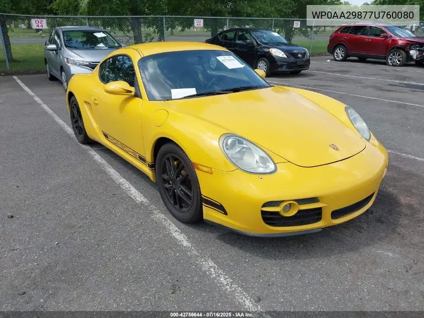 2007 Porsche Cayman VIN: WP0AA29877U760080 Lot: 42756644