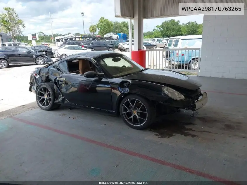 2007 Porsche Cayman VIN: WP0AA29817U763265 Lot: 42771733