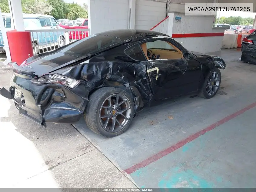 2007 Porsche Cayman VIN: WP0AA29817U763265 Lot: 42771733