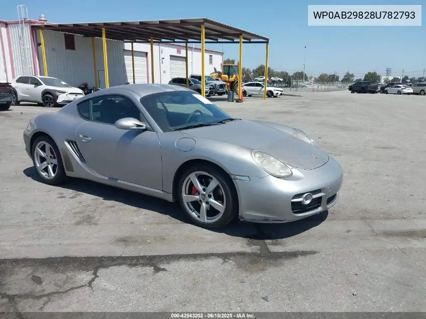 2008 Porsche Cayman S VIN: WP0AB29828U782793 Lot: 42543202