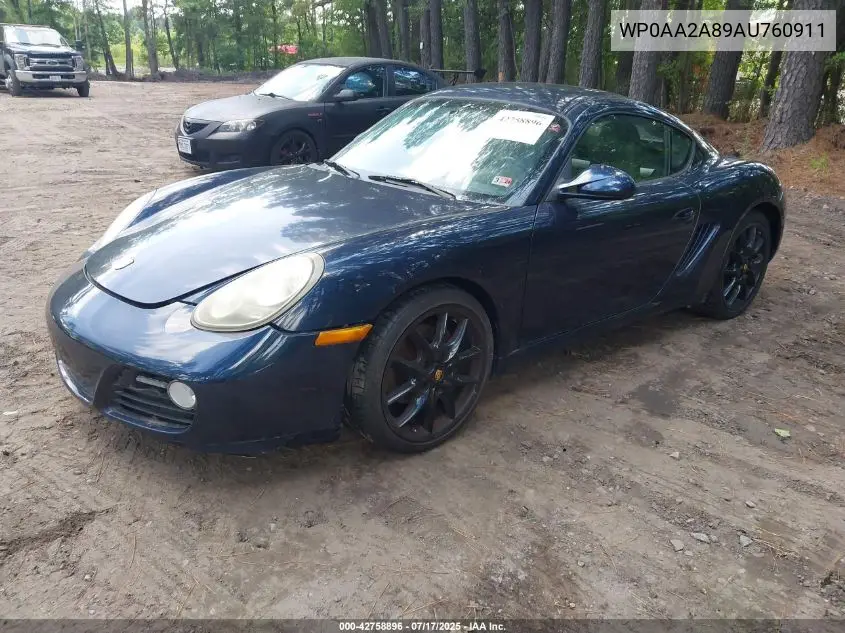 2010 Porsche Cayman VIN: WP0AA2A89AU760911 Lot: 42758896