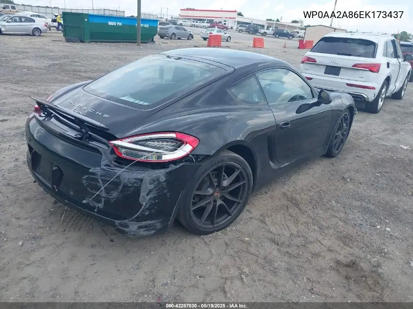 2014 Porsche Cayman VIN: WP0AA2A86EK173437 Lot: 42287030